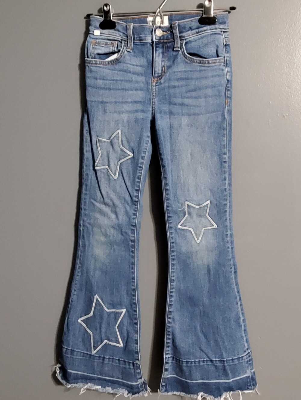 Ceros Blue Star-Embroidered Flared Jeans Girls Size 10